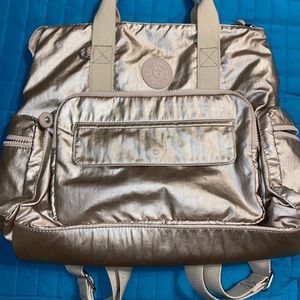 Kipling Alvy 2-in-1 Convertible Metallic Tote Bag Backpack